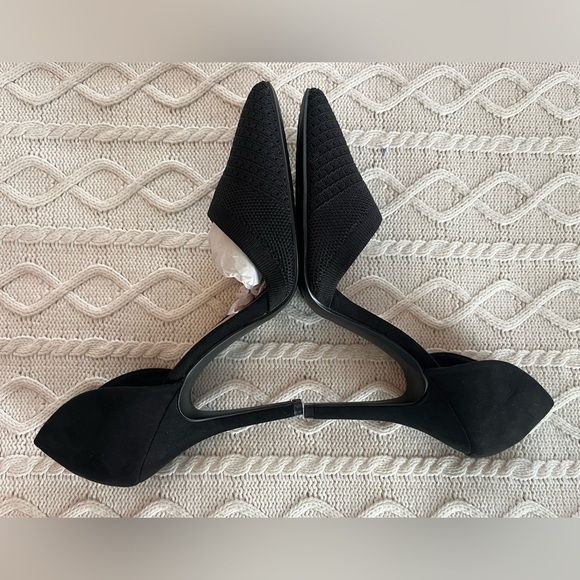New! Chinese Laundry Black Pointed 4 inch Heels Crochet Fabric Front women’s 9.5 - Picture 8 of 12